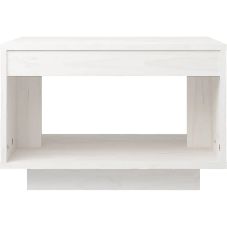 vidaXL Salontafel 50x50x33,5 cm massief grenenhout wit