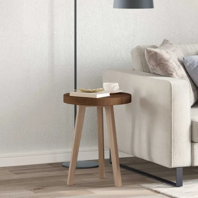 vidaXL Tafelblad Ø 40 x 4 cm Rond Massief Eikenhout Licht Bruin