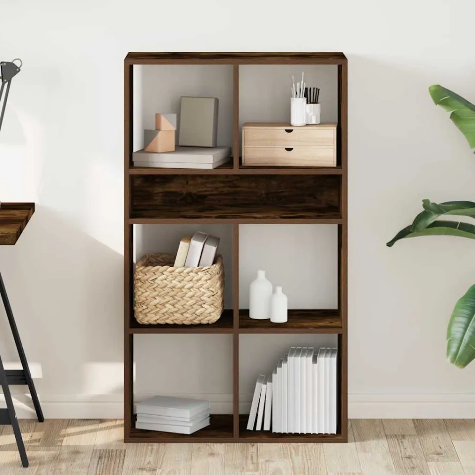 vidaXL Boekenkast 66x31x112 cm bewerkt hout gerookt eikenkleurig, foto 2