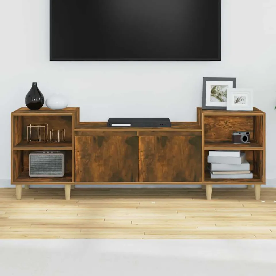 vidaXL Tv-meubel 160x35x55 cm bewerkt hout gerookt eikenkleurig, foto 3