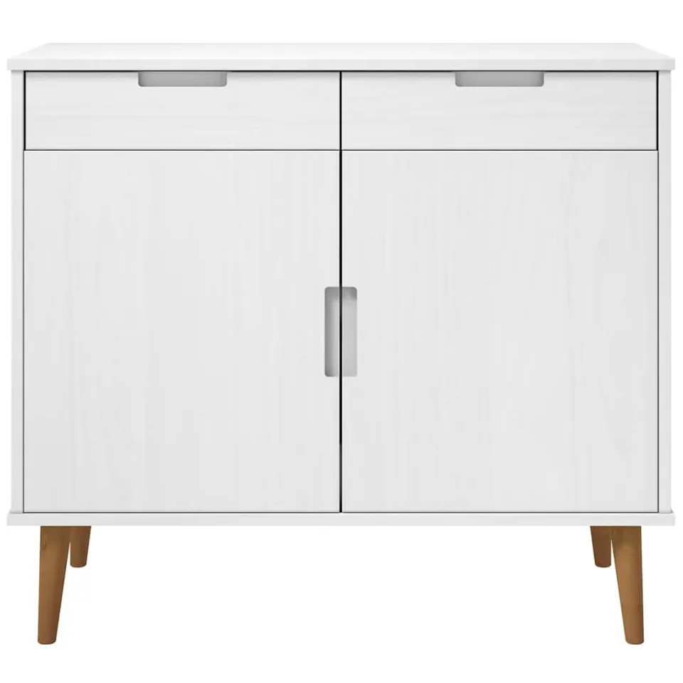 vidaXL Dressoir MOLDE 90x40x80 cm massief grenenhout wit