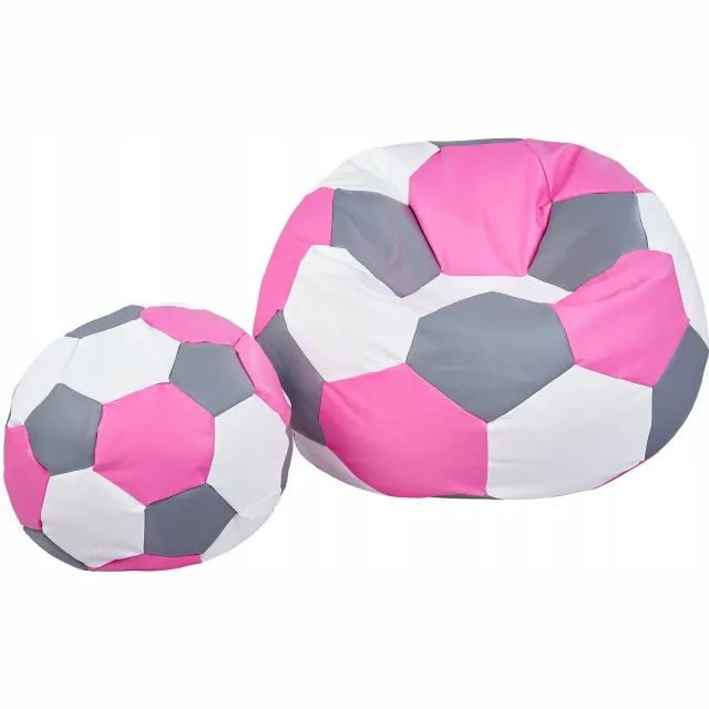 Cronen XLXXXL Voetbal Puf - Zachte Zetel met Gratis Voetenbank Multicolor