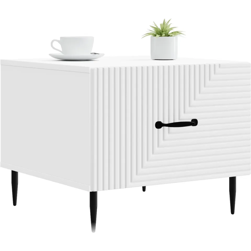 vidaXL Salontafel met lade Wit 49 x 50 x 40 cm Bewerkt hout, foto 3