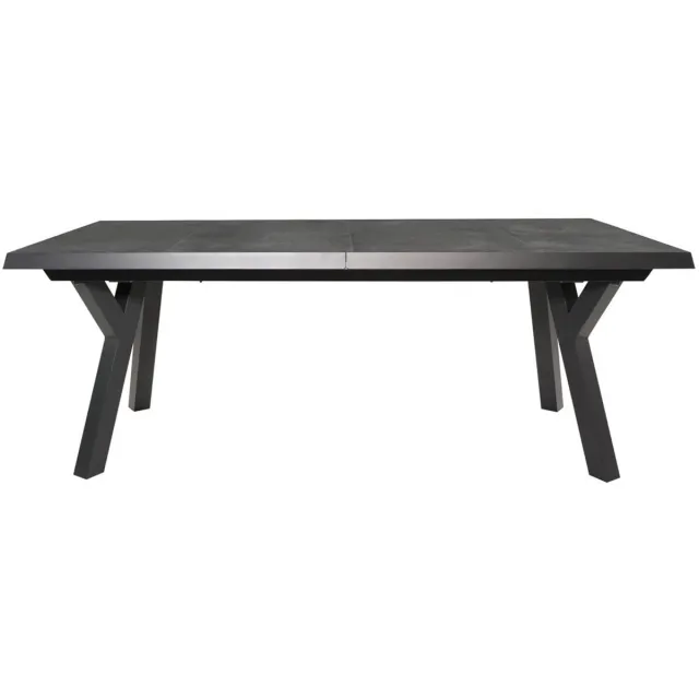 LES Murcia zwart uittrektafel exclusive 204/264x102 cm - matt antraciet