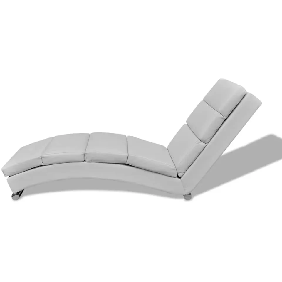 vidaXL Chaise longue kunstleer wit, foto 2