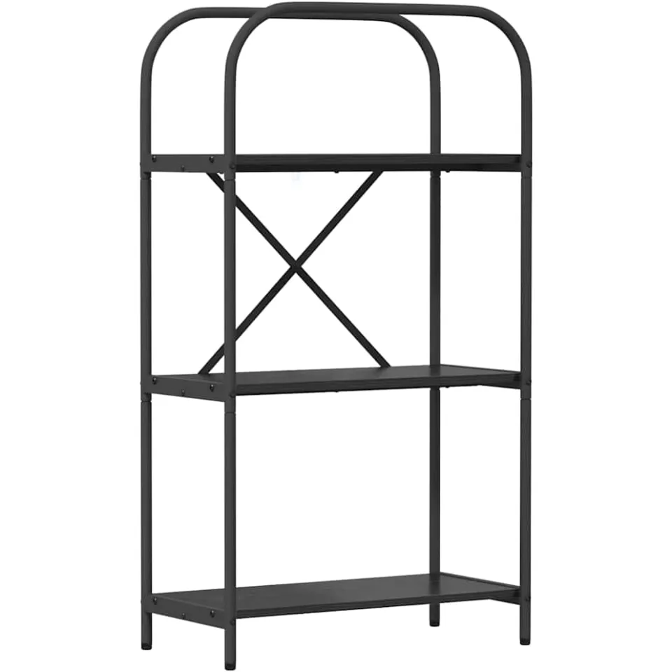 vidaXL Boekenkast 3-laags 60 x 30 x 109 cm Bewerkt hout Zwart Eiken, foto 3