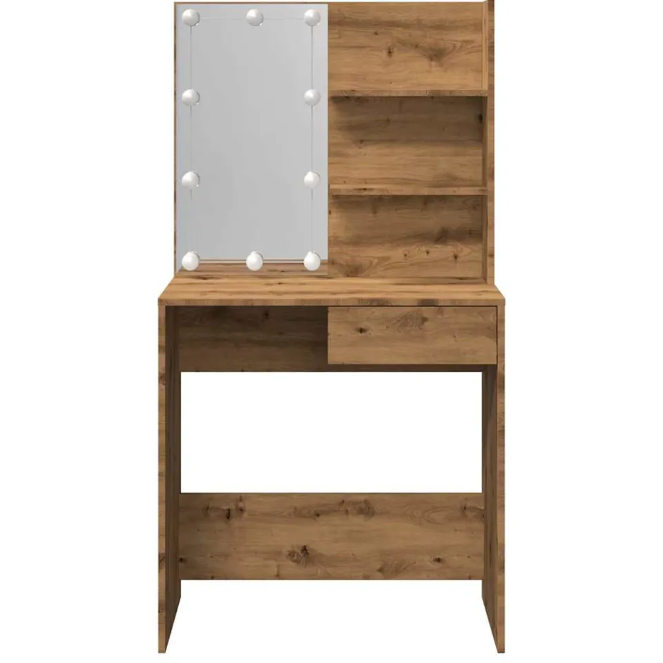 vidaXL Kaptafel met LED-verlichting 74,5x40x141 cm artisanaal eiken, foto 3