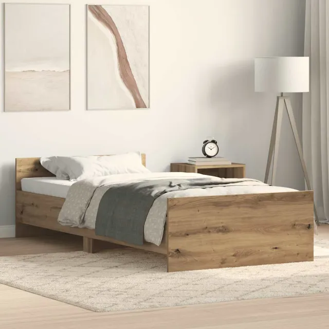 vidaXL Bedframe zonder matras 75x190 cm spaanplaat ambachtelijk Bruin