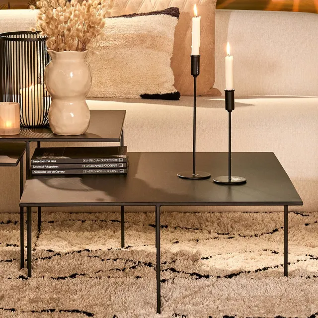 Lifestyle Home Collection Lifestyle Salontafel Dallas: 80X80X35cm Zwart