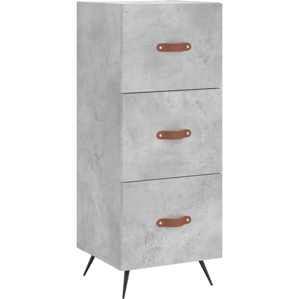 vidaXL Dressoir 34,5x34x90 cm bewerkt hout betongrijs grijs, foto 3