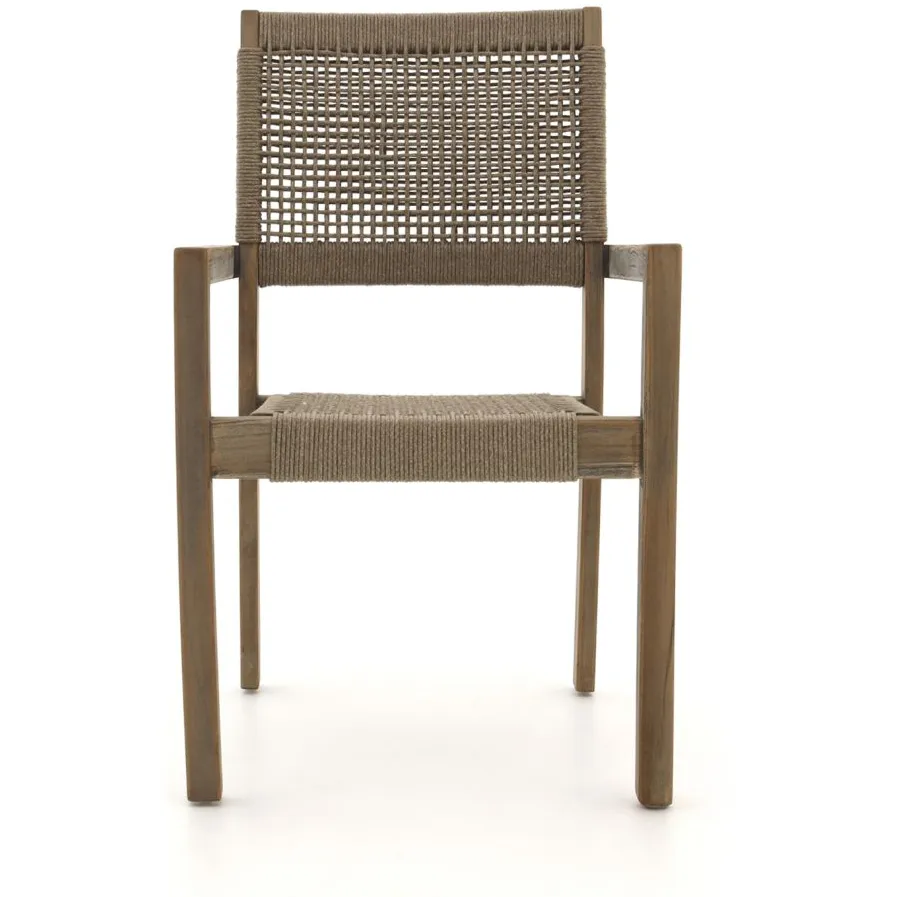 ROUGH Furniture ROUGH-Batang Rope/ROUGH-X 200cm dining tuinset 5-delig stapelbaar bruin, foto 5