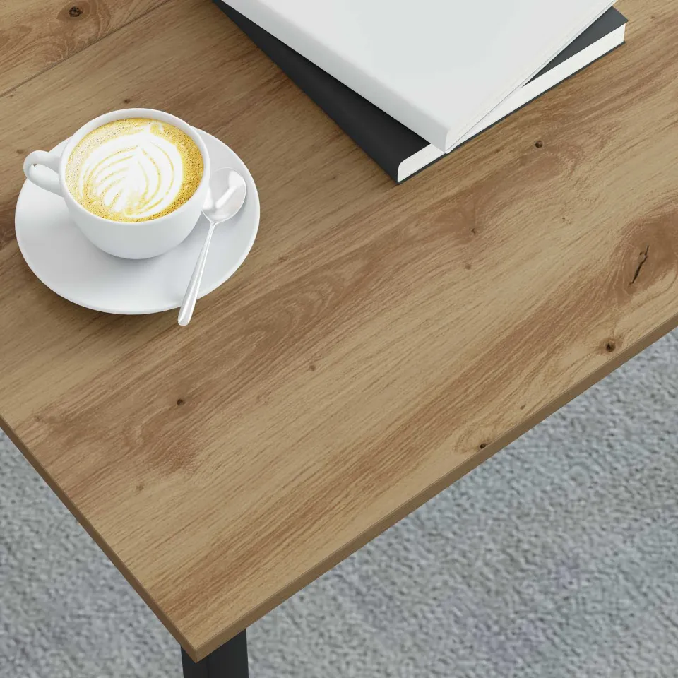 vidaXL Salontafel Artisanaal eiken 80 x 80 x 45 cm Bewerkt hout, foto 4
