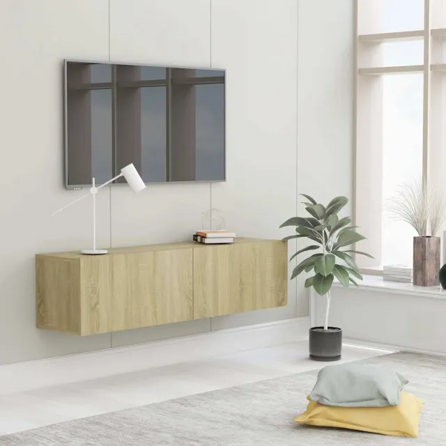 vidaXL Tv-meubel 120x30x30 cm bewerkt hout sonoma eikenkleurig Bruin