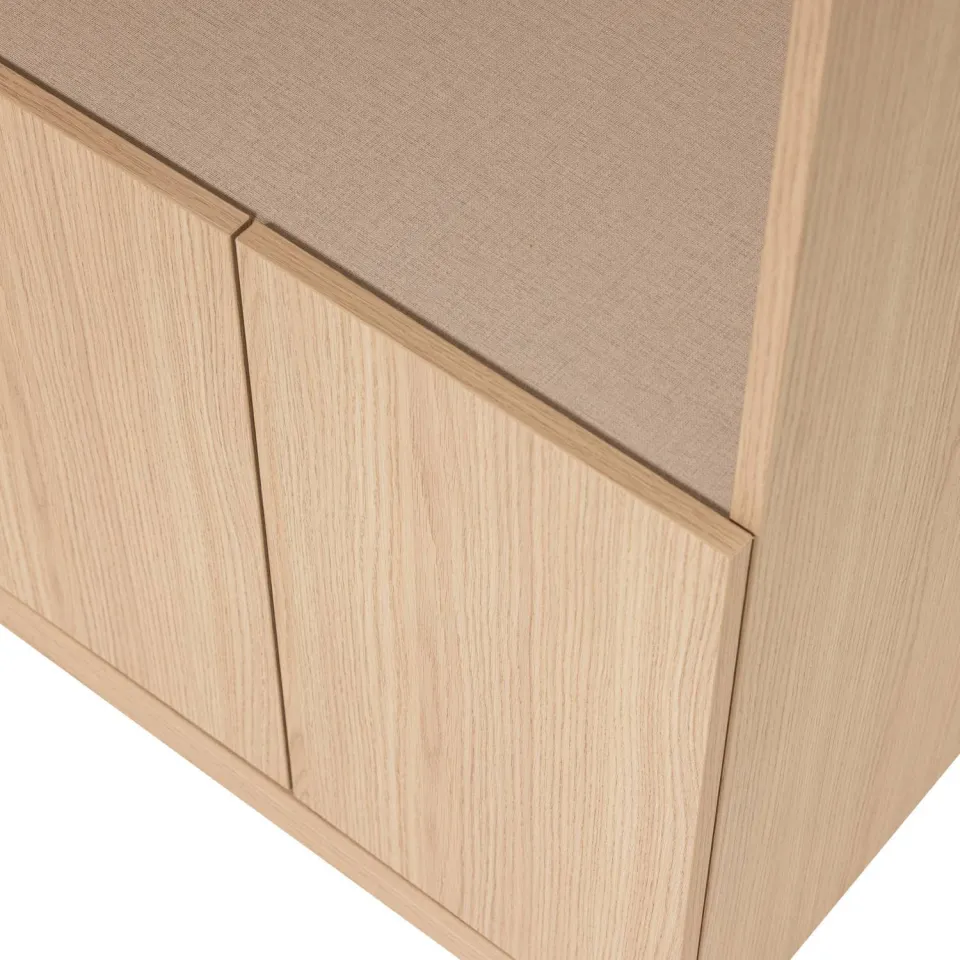 WOOOD Build Smalle Half Open Opbergkast - Eiken Fineer - Naturel, foto 5