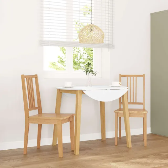 vidaXL Eetkamerstoelen 2 st massief hout naturel rubber Bruin
