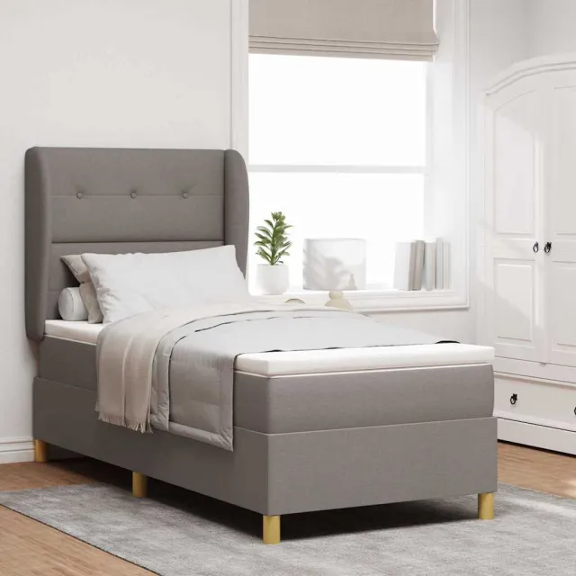 vidaXL Boxspringbed met hoofdeinde Taupe 200 x 80 cm Stof