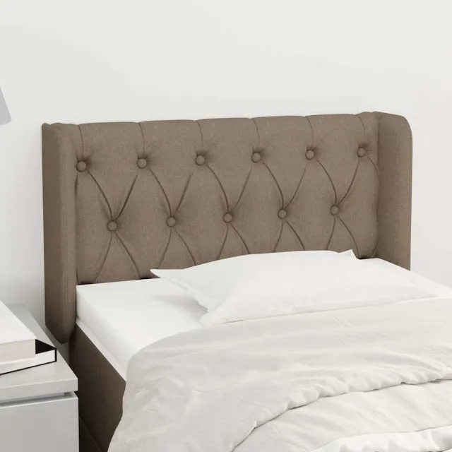 vidaXL Hoofdbord met randen 83x16x78/88 cm stof taupe