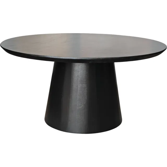 Lizzely Garden & Living Salontafel Japandi rond zwart mangohout 80cm Remi bijzettafel Japanse stijl