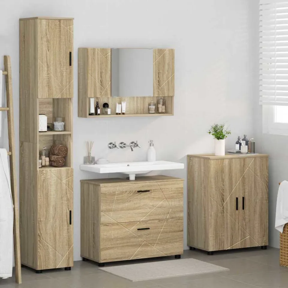 vidaXL Badkamermeubelset 4 st Sonoma Eiken 35 x 30 x 192 cm, foto 4