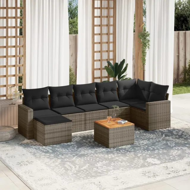 vidaXL Patio Sofa Set 7-zits Grey and Dark Grey, foto 2
