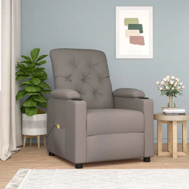 vidaXL Massagestoel stof taupe, foto 2