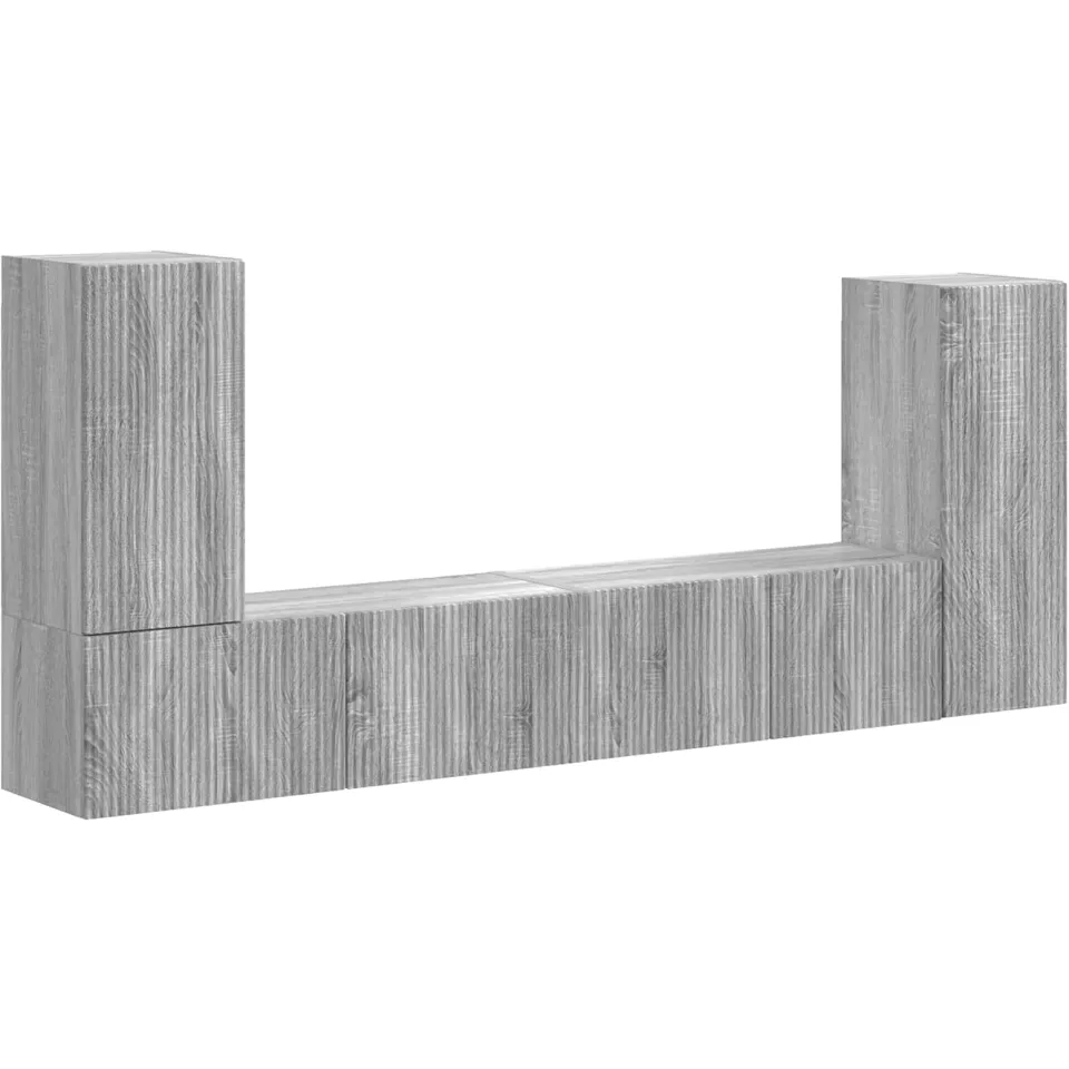 vidaXL Tv-meubelset 4 st Grijs Sonoma Bewerkt hout, foto 3