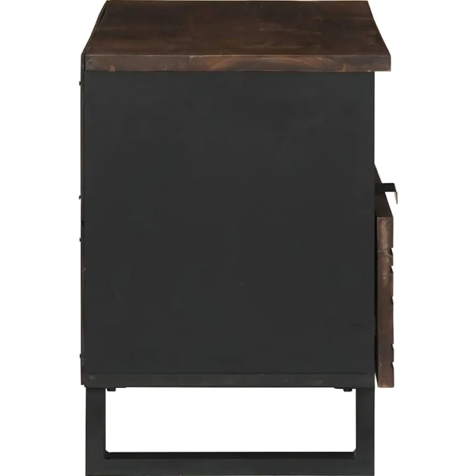 vidaXL TV Eenheden 80 x 33 x 46 cm Walnotenhout Bewerkt hout bruin, foto 4