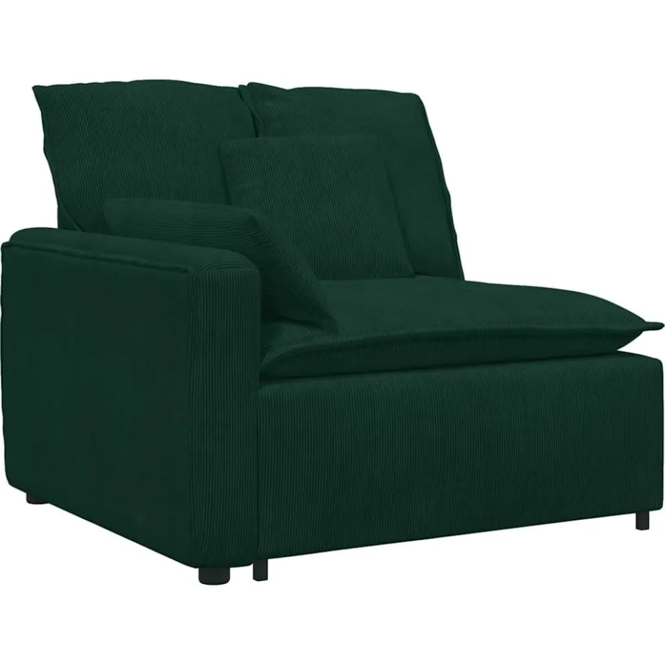 vidaXL Modulaire bank met kussens fluweel donkergroen groen, foto 2