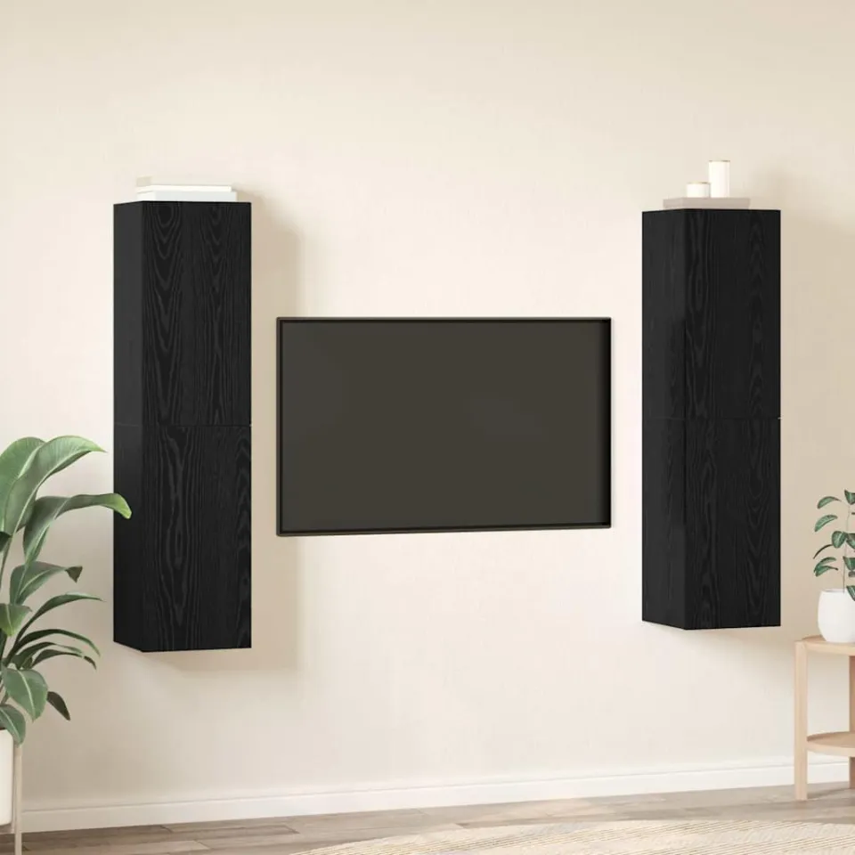 vidaXL Tv-meubelset 4 st Zwart Eiken, foto 4