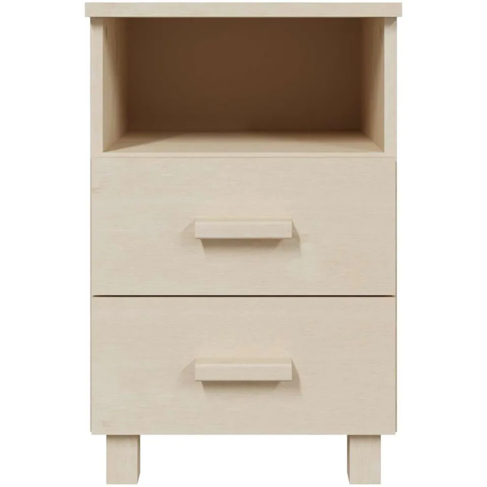 vidaXL Nachtkastjes HAMAR 2 st 40x35x62 cm grenenhout honingbruin bruin, foto 4