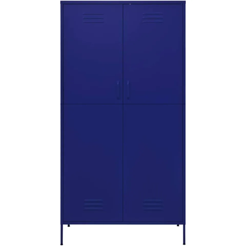 vidaXL Kledingkast 90x50x180 cm staal marineblauw