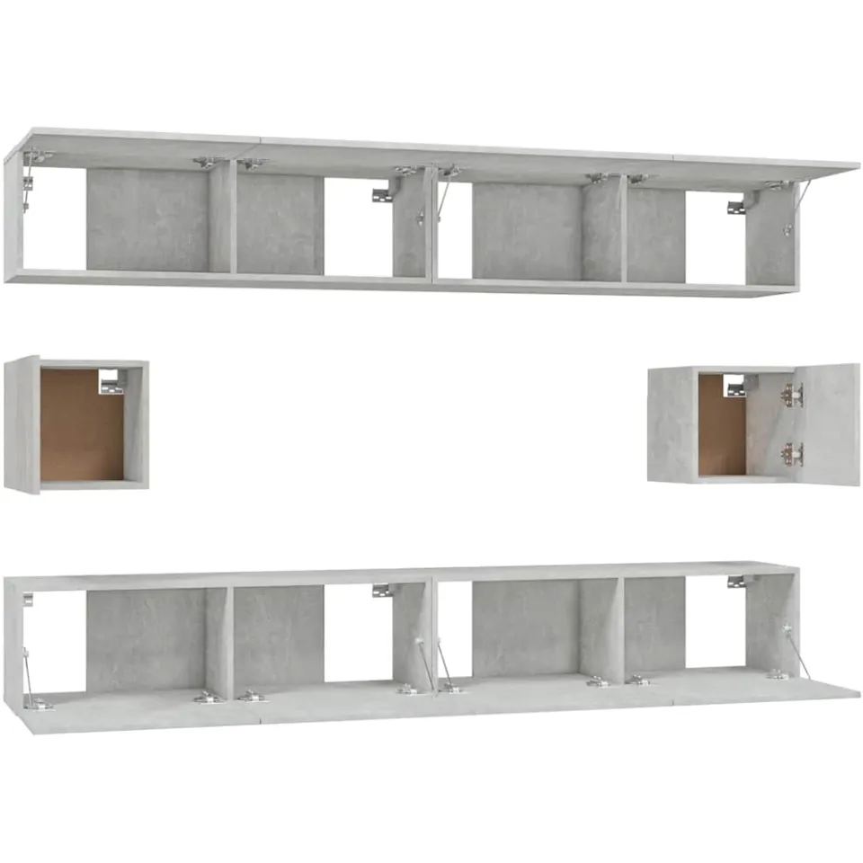 vidaXL 6-delige Tv-meubelset bewerkt hout betongrijs grijs, foto 4