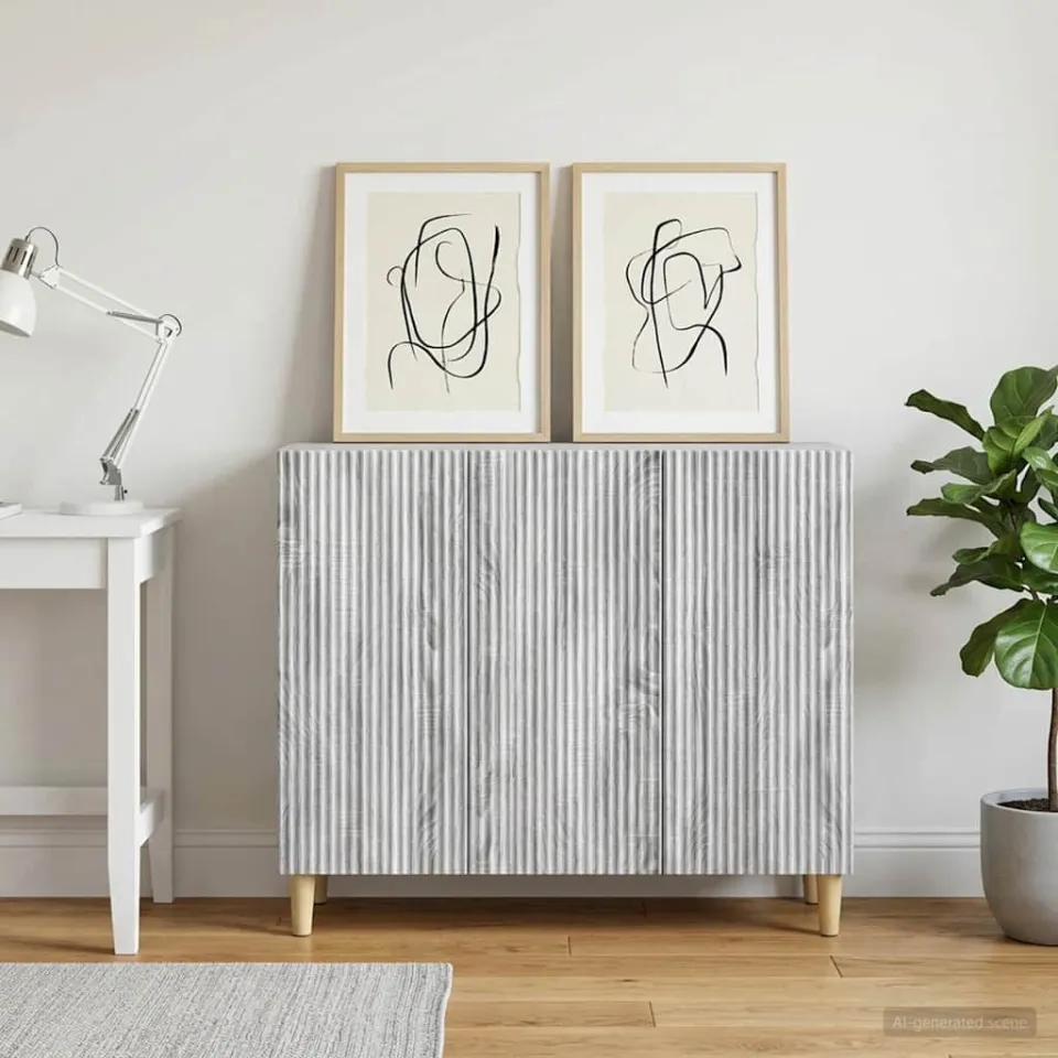 vidaXL Dressoir Grijs sonoma 89 x 34,5 x 80 cm Bewerkt hout, foto 4