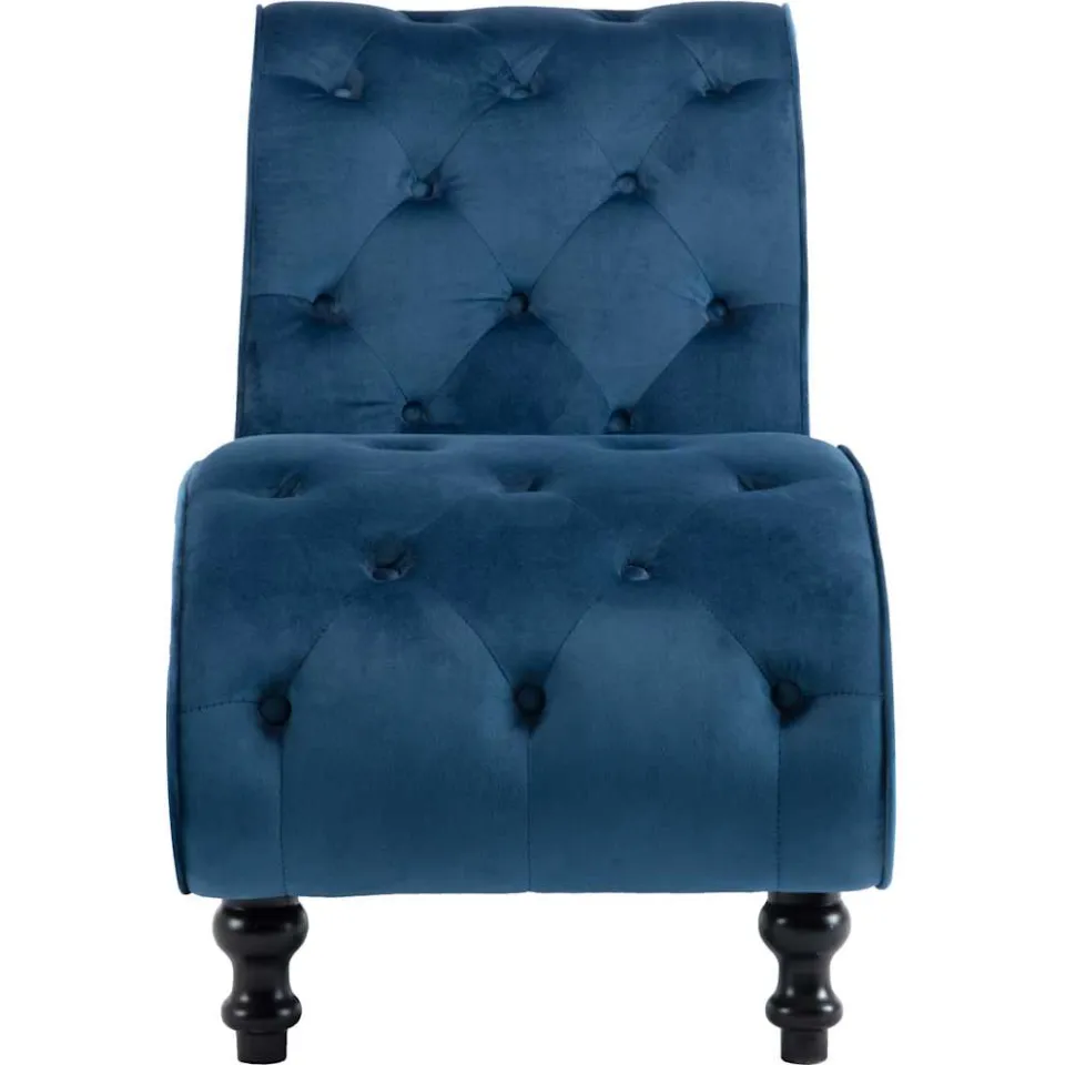 vidaXL Chaise longue fluweel blauw