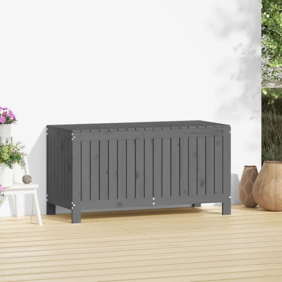 vidaXL Tuinbox 115x49x60 cm massief grenenhout grijs, foto 3