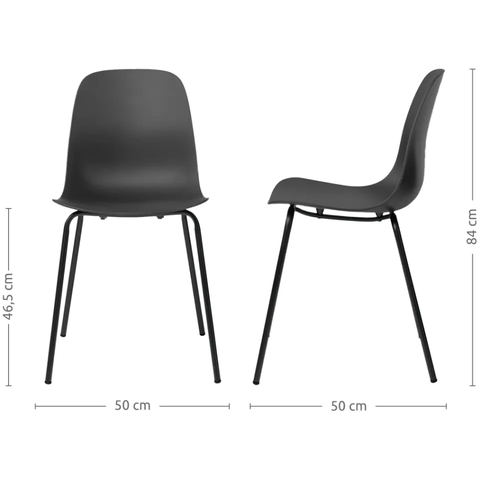 Lisomme Suus kunststof eetkamerstoel zwart, foto 3
