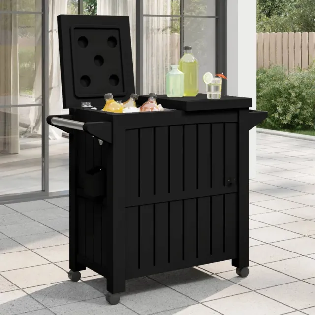vidaXL Serveerwagen 3-in-1 polypropeen zwart, foto 2