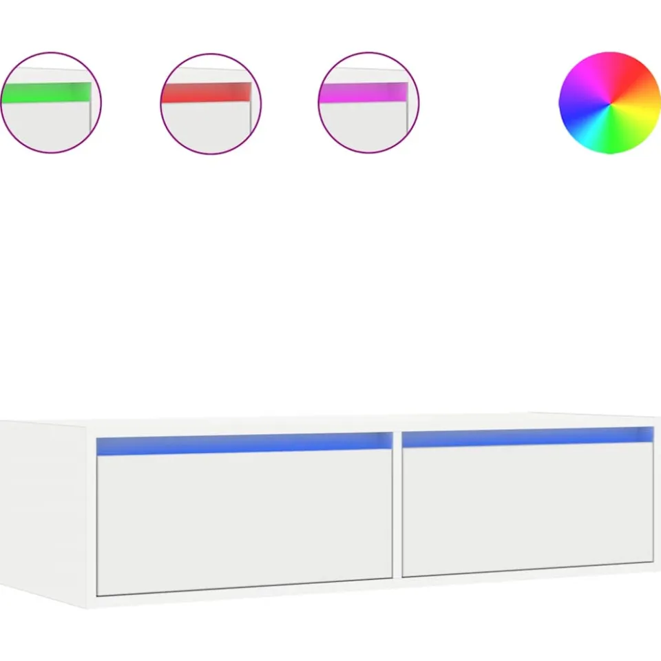 vidaXL Tv-meubel met LED-verlichting 100X35,5x25 cm wit, foto 2