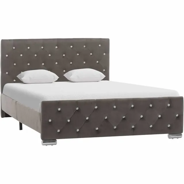 vidaXL Bedframe stof grijs 120x200 cm