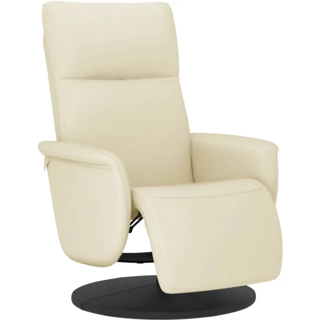 vidaXL Fauteuil - verstelbaar - met - voetensteun - kunstleer - crèmekleurig