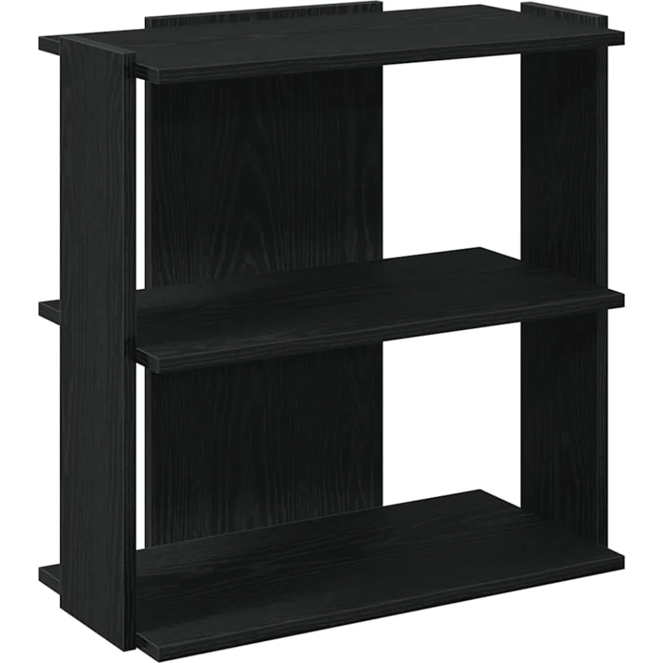 vidaXL Boekenkast 3-laags 60x30x60 cm bewerkt hout zwart, foto 3