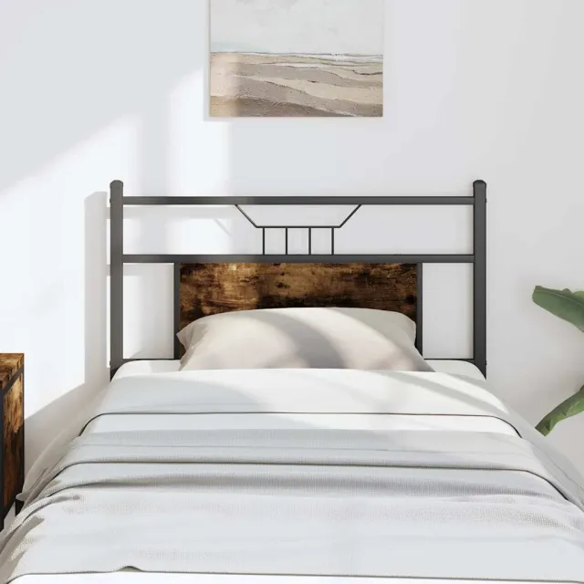 vidaXL Vervangend hoofdbord 80 cm en staal gerookt eikenkleurig Bruin