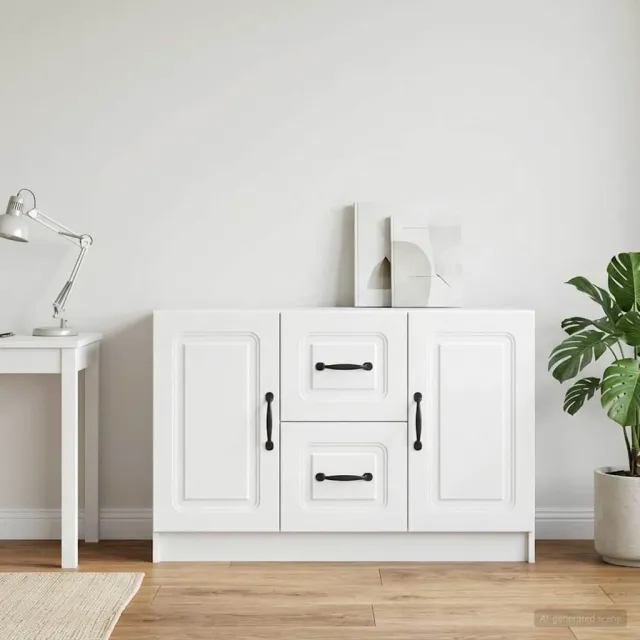 vidaXL Dressoir Wit 89 x 34,5 x 57 cm Bewerkt hout, foto 2