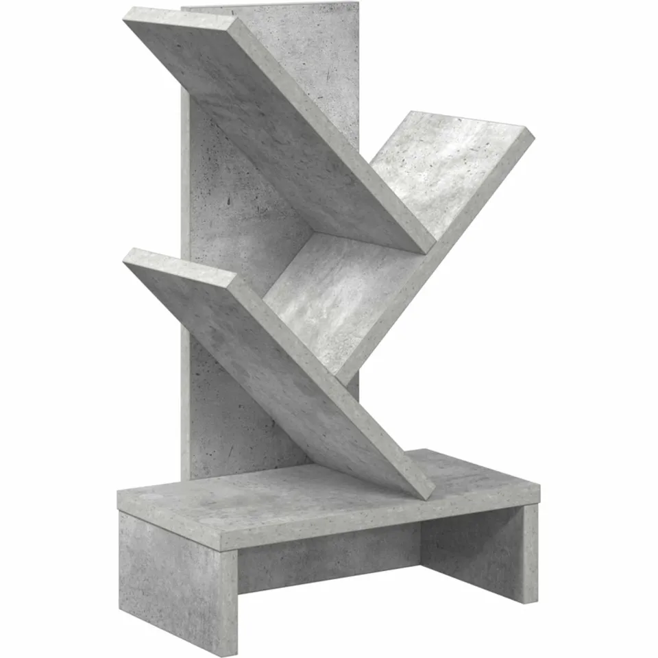 vidaXL Boomvormige boekenplank met 3 planken 30 x 18 x 48 cm grijs, foto 3