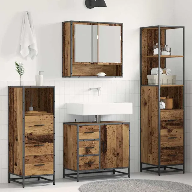 vidaXL Badkamermeubelset 4 st Oud Hout 65 x 33 x 60 cm Bewerkt hout bruin, foto 2