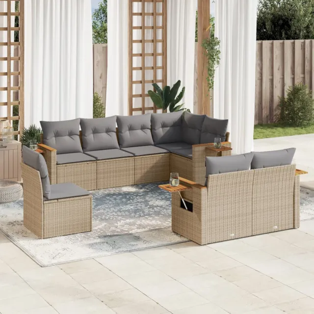 vidaXL Patio Sofa Set 8-zits Beige and Grey, foto 2