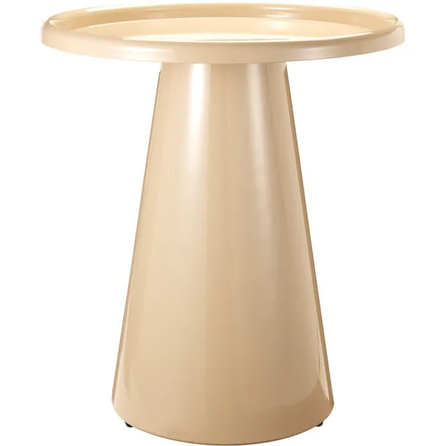 In & Out Deco Bijzettafel - Rond 43 cm - Hoog 48,5 cm - Beige glanzend