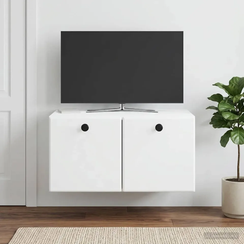 vidaXL Wandbeugel TV-kast 59,5 x 41 x 30 cm Wit Bewerkt hout, foto 4