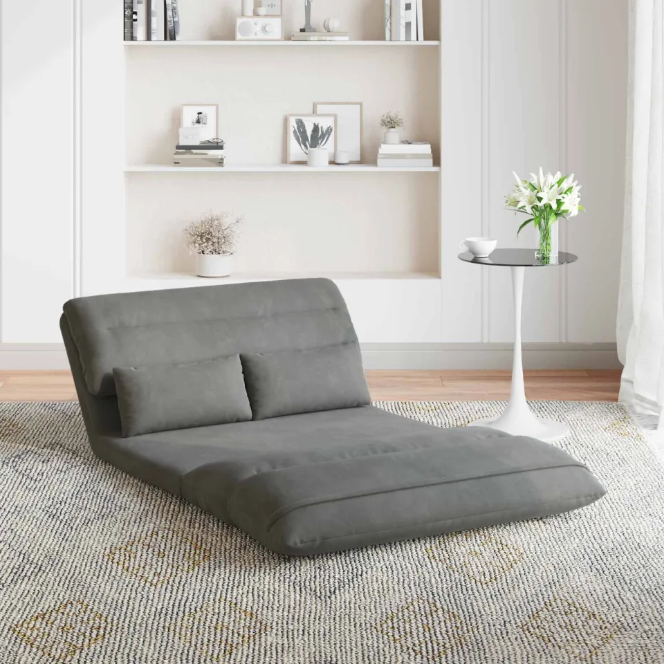 vidaXL Verstelbare vlo stoelen Donkergrijs Stof, foto 3