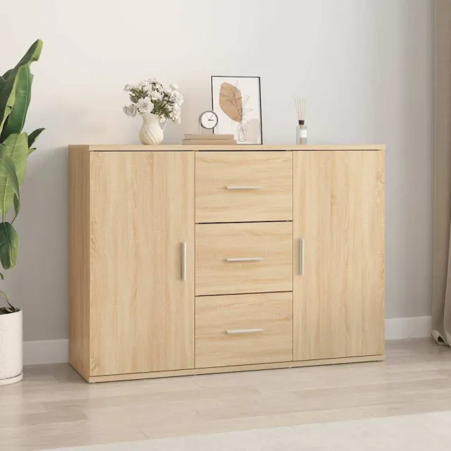 vidaXL Dressoir 91x29,5x65 cm bewerkt hout sonoma eikenkleurig, foto 2